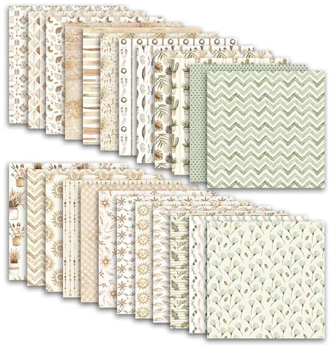 Doppelseitiges Bastelpapier, 30x30cm Scrapbook Papier 24 Blatt/12 Designs Doppelseitiges Bastelpapier, Dekorpapier Decoupage Papier Block für DIY Alben Bullet Journals Süße Geschenke (PAD2099)