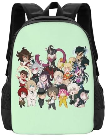 ASDCTYTKO Sdr2 Chibi Cast große Kapazität Schulrucksack Laptop-Taschen Sdr2 Super Dangan Ronpa 2 Super Danganronpa 2 Hajime Hinata Nagito Festivalgeschenk