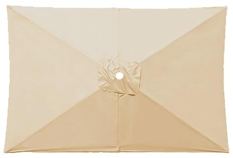 Auvent De Remplacement Pour Parasol 6 Baleines/8 Baleines, Toile De Rechange De Parasol Carré Rectangle 3x2m 3x3.0m, Housse De Polyester UV 50+(Beige,1.9x1.25m)
