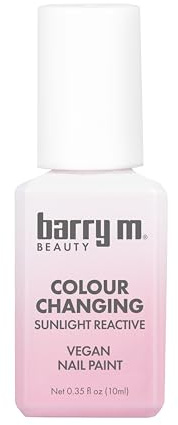 Barry M Colour Changing Nail Polish UV Daylight Activated Requires Natural Sunlight to Shift Color (Not Heat/Thermal) Dual Shade Shifting Nail Varnish White to Pink