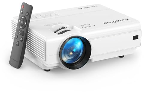 [Compatible with XuanPad & Manual Focus] XuanPad Mini Snow White Portable Video Home Projector, HD 1080P Supported, Compatible with TV Stick, HDMI, USB, Laptop, iPhone, Android Smartphone