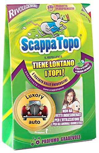 SCAPPATOPO IL BIO-REPELLENTE Auto 2 Pezzi. Repellente Naturale Contro i Topi. Protegge Il Motore della Tua Auto dai Topi. Dissuasore Ecologico Anti-Topi. Unico.