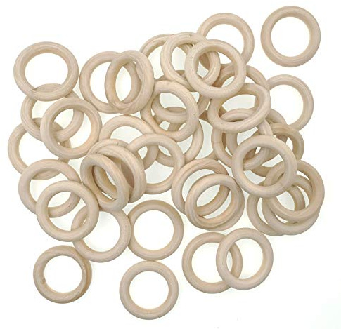 JZK 40 x 4.5cm Natürlich Holzringe klein zum basteln, unfertiger holzring für Makramee spielbogen greifling, runde Holzreifen hölzern Ring für basteln