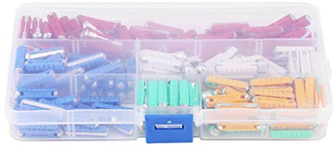Torpedosicherungen Set, 200 Stück Torpedo sicherungen Set, 24 × 5,8mm Sicherungen Traktor, Kfz Sicherungen Set Alt, Autosicherungen Oldtimer für Europäische Alter Stil Kfz, 5A, 8A, 10A, 16A, 25A