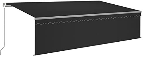vidaXL Gelenkarmmarkise Einziehbar mit Jalousie Markise Sonnenmarkise Balkonmarkise Sonnenschutz Sichtschutz Terrasse Balkon Garten 5x3m Anthrazit