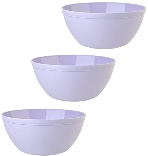 Engelland 3er Set Schalen Müslischalen Dessertschalen Salatschale Suppenschale Reisschale Bowl in Farbe flieder aus Kunststoff BPA-frei groß 900 ml