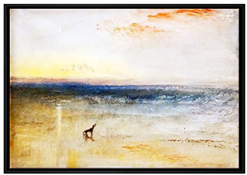 Pixxprint William Turner - Dawn after the Wreck Leinwandbild 60x40 cm im Bilderahmen, Wandbild, Schattenfugenrahmen, Kein Poster