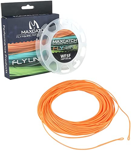 Maximumcatch Fliegenfischen Schnur mit Schlaufen, schwimmende Fliegenschnur 30,5m lang, WF3F/4F/5F/6F/7F/8F, sechs Farbe