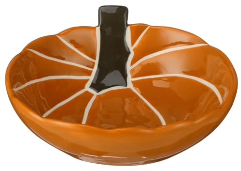 STOBAZA Ceramic Pumpkin Bowl Halloween Serving Bowl Candy Snack Dish | Pumpkin Shape, Ceramic Tableware, Snack Serving, Halloween Party Decoration