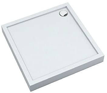 Sellon24® Plato de ducha antideslizante DIN 51097 B acrílico sanitario altura 12 cm soporte EPS integrado (90 x 90 x 12)