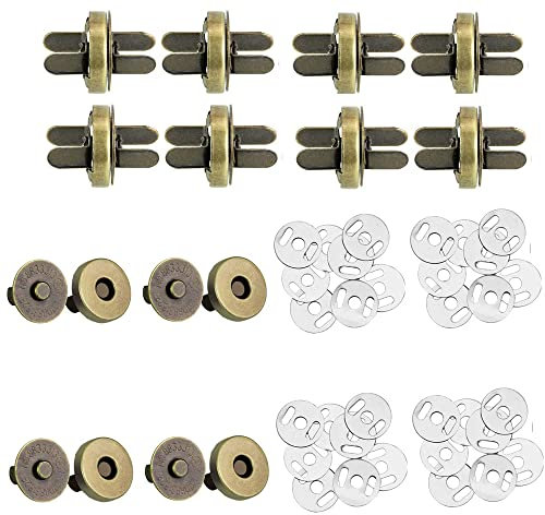 Magnetverschluss,30 PCS Magnetische Druckknöpfe zum Annähen Magnetknöpfe Magnetschließen für Geldbörsen Nähen Handwerk Taschen Kleidung Leder Handwerk Herstellung