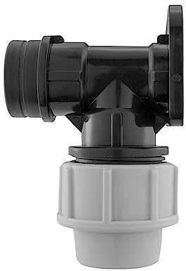 B2C MDPE Compression Wall Flange Plate + Hozelock Compatible Quick Connect Tap 25mm (Backplate)