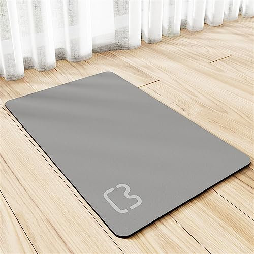 GIBZ wasserdichte Fütterung Matte Katzenfutter und Wassernapfmatte Quadratische rutschfeste Einfarbige Napfunterlage Haustierplatzmatte Grau 50x70cm