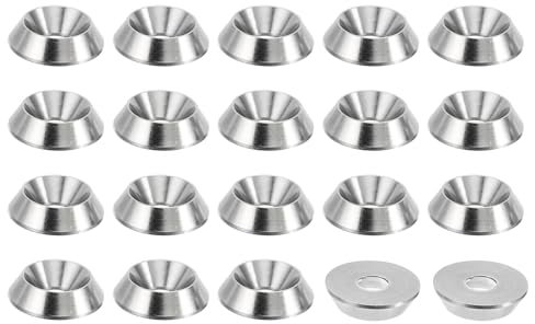 PATIKIL M4 Finition Fraisée Rondelle, 20pcs 13mm Dia. 3,2mm Grand 304 Inox Acier Finition Tasse Rondelle Vis Boulon Tête Joint pour Industriel Construction