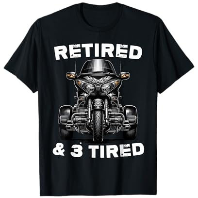 Retired Motorcycle Trike Grandpa Three-Wheeled Trike Dad T-Shirt