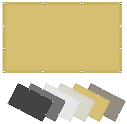 Vela Ombreggiante Tenda a Vela 4 x 6 m Impermeabile, Rettangolare Panno Ombreggiante con Occhielli 185gGSM Oxford per Giardino Esterno terrazza, Color Crema