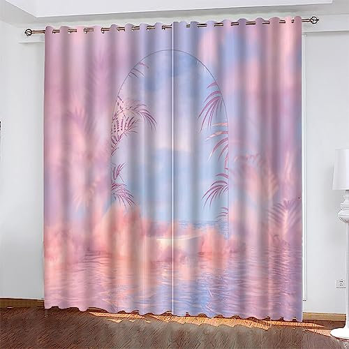 3D Kinderzimmer Verdunkelungsvorhänge 2 X 70 X 160 cm Lila Kreativer Bogen,3D-Gedruckte Vorhänge Wohnzimmer Bürovorhänge Energiesparende Geräuschreduzierende Kindergardinen - Vorhang Für D -9Y4B7M0L4
