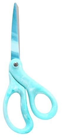 LIVINGO Forbici – Lame resistenti per tagliare tessuto, carta, nastro, ideali per cucito, artigianato, cancelleria, ufficio, scuola, casa, destrorsi, elegante manico blu sfumato