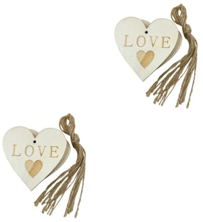 2 Sätze Liebe Herzanhänger Girlanden Hochzeitsdusche Dekorationen Herzen Hochzeitsdeko Wedding Decoration Hochzeit Hängender Anhänger Tür Hängende Dekoration Hölzern 20 Stück * 2 Zerodeko