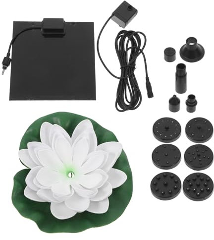 Yardwe Solar-wasserbrunnen Für Teich Solarbetrieben Lotus-design Vogelbad Klein Garten-dekoration Draußen Schwimmend Wasserspringbrunnen