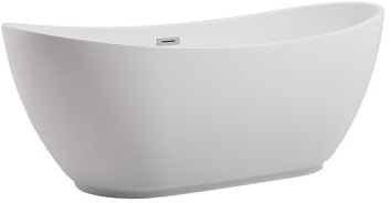 Balneo - Freistehende Badewanne - Balneo Parma - aus Acryl mit Stahlrahmen - 6 Stabilisierungsfüße - Überlauf und Klick-Klack-Verschluss - Modernes Design (Chrom, 170x72cm)