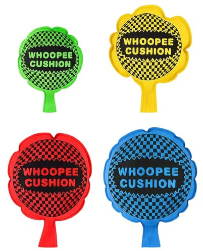 Whoopee Cushion, 4 Pcs Prank Set in Green, Yellow, Red and Blue, Classic Prank Toys for Home, Office and Party, April Fools Day and Halloween Fun age14+