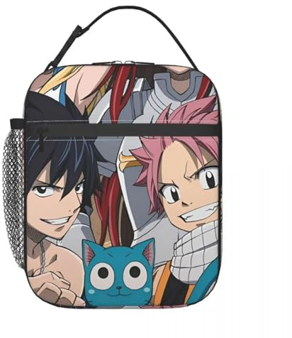 TFDGDGH Happy Fairys Tailed Manga Insulated Lunch Bag Food Container Bags Reusable Cooler Thermal Bento Box for Picnic