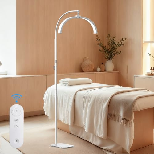 Halbmond Lampe für kosmetikstudio,wimpernverlängerung lampe mit Fernbedienung,LED wimpern lampes mit Telefonständer,3000K-6000K,Kopf verstellbar um 360 °,kosmetiklampe für Tattoo,Beauty,Maskenbildner