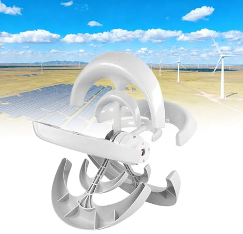 WTRYRN Generatore Eolico a Lanterna Verticale, generatore Eolico ad ASSE Verticale a 5 Pale, per apparecchiature di monitoraggio, Navi/Piattaforme Offshore White-48V