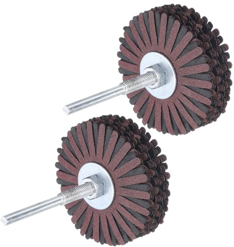 QUARKZMAN 2pcs Rueda Láminas Abrasivas Estrella Lijado con Vástago 1/4 Pulgada para Tallado Raíces en Madera Pulido Muebles 150 Grit