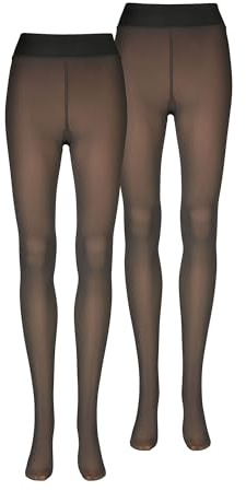 NUR DIE Damen 2er Pack Feinstrumpfhose Warm & Transparent Strapazierfähig Thermo Strumpfhose