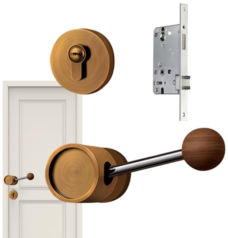 Dgayaeic Maniglie per Porte Interne con Serratura,Per Privacy Silenziosa Senza Chiave - Maniglia Con Serratura Per Interni | Per Bagno Camera Da Ingresso Interno Casa