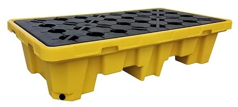 XBTGS Plataforma modular de contención de derrames, bandeja de rejilla apilable, paleta de capacidad de tambor de aceite con drenaje, solución de seguridad industrial para garaje de fábrica y cocina