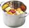 HOMICHEF Olla de acero inoxidable resistente ecológica y sin níquel con tapa (24 cm, 7,5 litros) - Olla de inducción de 7,5 l con acabado pulido mate