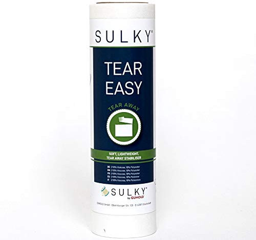 Sulky Tear Easy Stickvlies/leicht/weich/zum Ausreißen (weiß, 25 cm x 10 m)