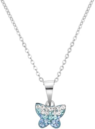 Amor Kette mit Anhänger 925 Sterling Silber Mädchen Kinder Sets, 35+3 cm, Silber, Kommt in Schmuck Geschenk Box