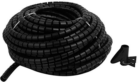 Aexit Avvolgicavo flessibile a spirale per cavo ner-o Gestisci cavo 20mm x 30 metri con clip (90a780e3b77b2e4bdad2a53f1648c9b4)