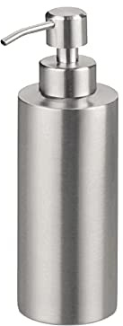 SINOLOFTY 250ml Distributeur de Savon Liquid de Lotion Liquide Vaisselle Shampoing pour Cuisine Salle de Bain en Acier Inoxydable Cylindrique