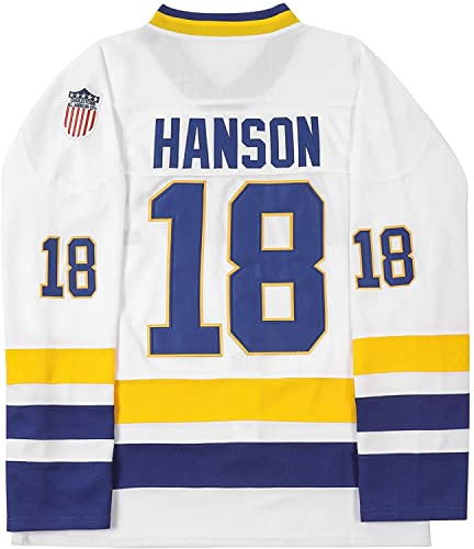 Hanson Brothers Steve Charlestown Chiefs Slap Shot Hockey-Trikot, genähte Buchstaben und Zahlen, S-XXXL
