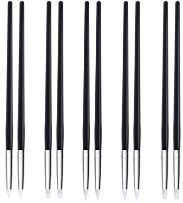 Clay Colour Sculpting Shapers Silicone Pen Shaping Brush Silicone Brush for Modelling Painting Silicone Clay Modelling Tool for Modelling,Watercolours, Oil, Acrylic, Nail Art, Fine Model Making(10pc)