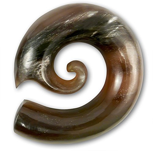 Fly Style Piercing Ohr Expander aus Horn - Dehnschnecke Dehnspirale Dehnungsschnecke Dehnsichel, Grösse:12 mm (Paar)