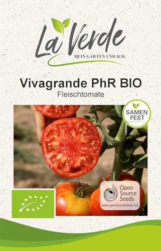 La Verde MEIN GARTEN UND ICH. Vivagrande PhR BIO Tomatensamen für ca. 6 Pflanzen, aromatische Fleischtomate, krankheitsresistent, Saatgut ohne Gentechnik