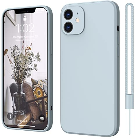 ElestBela für iPhone 12 Hülle Silikon Case, Handyhülle für iPhone 12 Ultra Dünn Slim mit Microfiber, Kratzfeste Schutzhülle Hülle Mint Blau