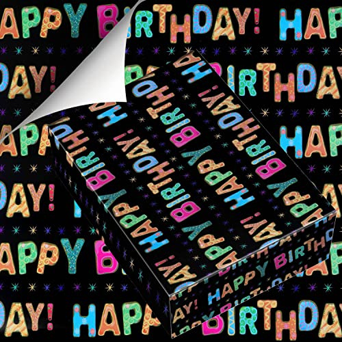 Fyihoxi 6 Blatt Geschenkpapier Set, Geschenkpapier Geburtstag 50*70cm, Geschenkverpackung Papier, Geburtstagsgeschenkpapier für Alle Geburtstag Hochzeit Muttertag Jubiläum