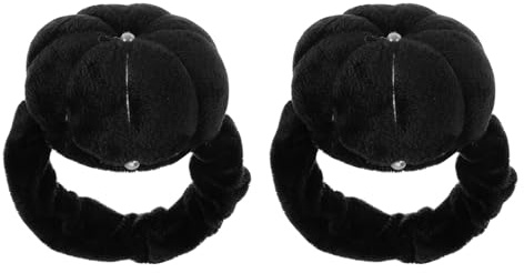 sourcing map 2pcs Wrist Pin Cushions Band Pincushion with Adjustable Elastic Strap, Black