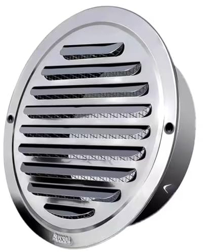 YPDEYD Stainless Steel Air Vents Louvered Grille Cover Vent Hood Flat Ventilation Outlet 2.7 3.9 5.9 7.9 11.8 with Built-in Screen Mesh Wall Mount (Size : 201-150mm-5.9in)