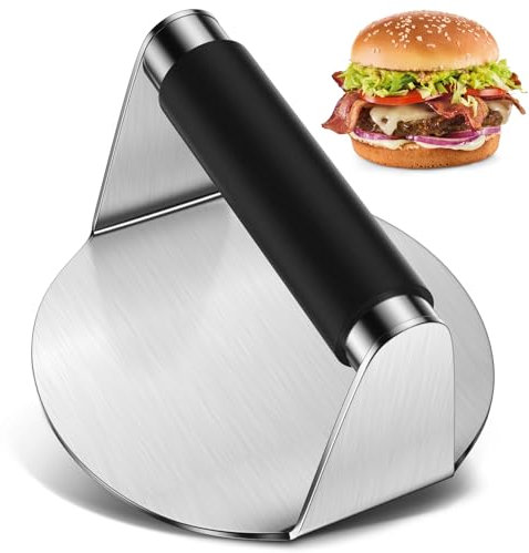 FCHERP Smash Burger de Acero Inoxidable 304, Prensa para Hamburguesas, 5,5 Pulgadas Redonda Aplastador de Hamburguesas, Prensa Hamburguesas para Hacer Hamburguesas, Bistec, Parrilla