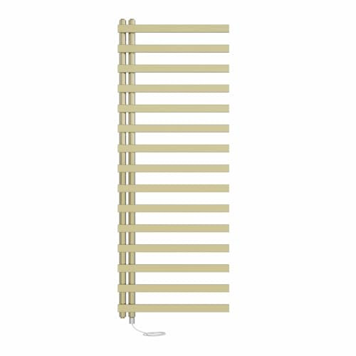 NRG Designer Prefilled Electric Heated Towel Rail Radiator Manual Bathroom Ladder Warmer Brushed Brass 1600x600mm - 800Watt