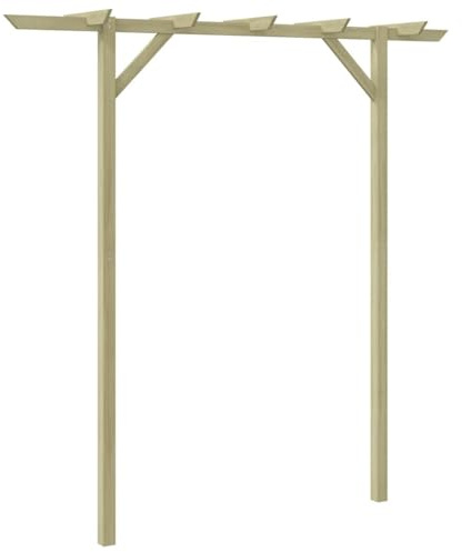 Mengtu Gartenpergola Gartenlaube Rosenbogen Rankhilfe Holzbogen Spalier Rankhilfe für Rosen und Kletterpflanzen mit 2 Pfosten 200x40x205 cm Holz Garten Möbel