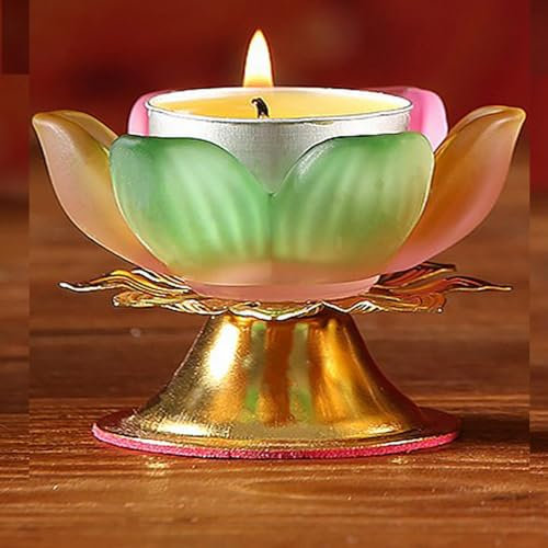 UNbit 1 Paar 7,7 cm Glas Lotus Lampenfassung Haushaltslampenfassung Lampenfassung Kerzenhalter
